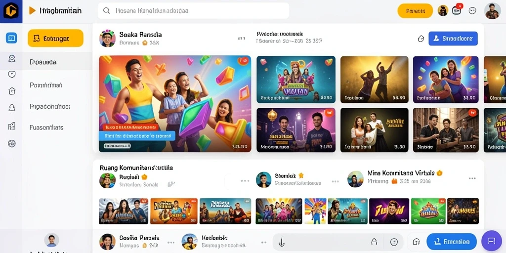 Tampilan layar utama yang menampilkan berbagai pilihan slot.