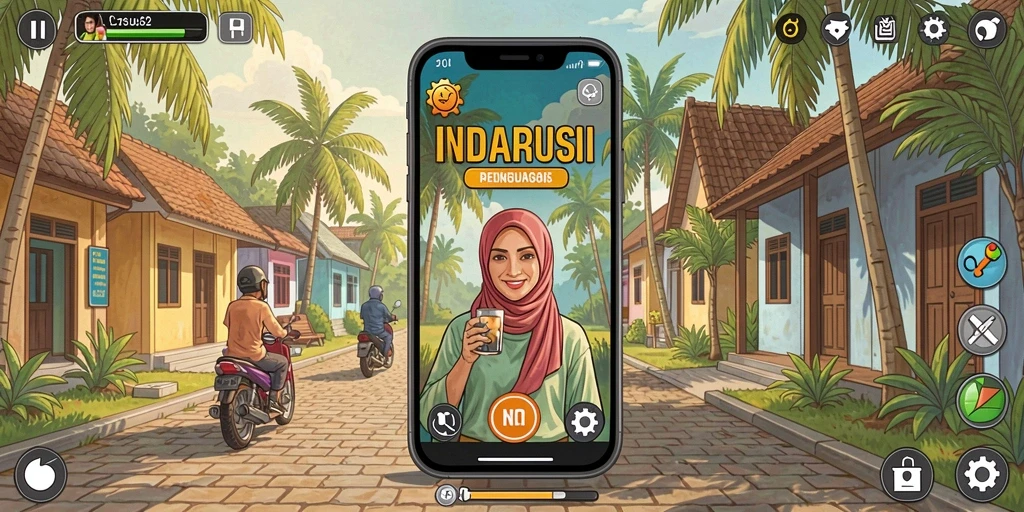 Tampilan utama V07 yang menarik dan dinamis.
